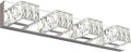 ZUZITO 4 Lights Bathroom Vanity Light - Crystal Modern Vanity Lights for Bathroom - Dimmable 24W LED Chrome Bath Light Fixtures Over Mirror Cool White Light