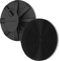Soft Silicone Shower Brush Body Wash Bath Exfoliating Skin Massage Scrubber, Dry Skin Brushing Glove Loofah, Fit for Sensitive and All Kinds of Skin(Black)