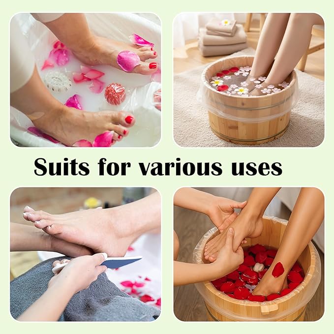200 Pcs Disposable Foot Bath Liners Bulk for Ionic Detox Tub Individual Hygienic Plastic Non Toxic Pedicure Spa Foot Basin Tub Liners, 26 x 22 Inches