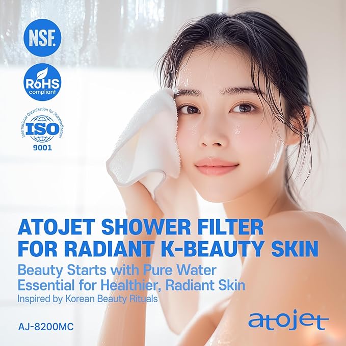 Filter Showerhead Inspired By Korea's Beauty Culture | Carbon Composite Filter | Single Set (Hose, Mount, Teflon Tape, Wrench) (AJ8200MC-SET-SNG)