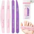 MelodySusie Nail File Kit, 4Pcs Double Sided 100/180 Grit Emery Boards for Nails, Professional Nail Art Manicure Pedicure Supplies for Home and Salon Use, Mothers Day Gifts, Pink & Purple