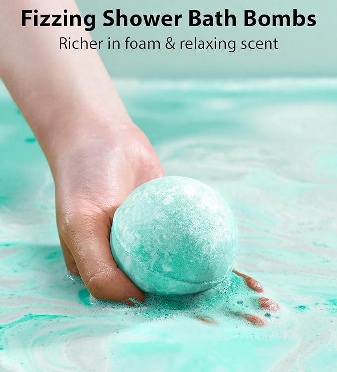 Magnesium Menthol Fizzing Bath Bomb Eucalyptus Peppermint Epsom Salt Refreshing Bubble Spa with Essential Oil Infused Post Workout Sore Muscles Recovery Gift