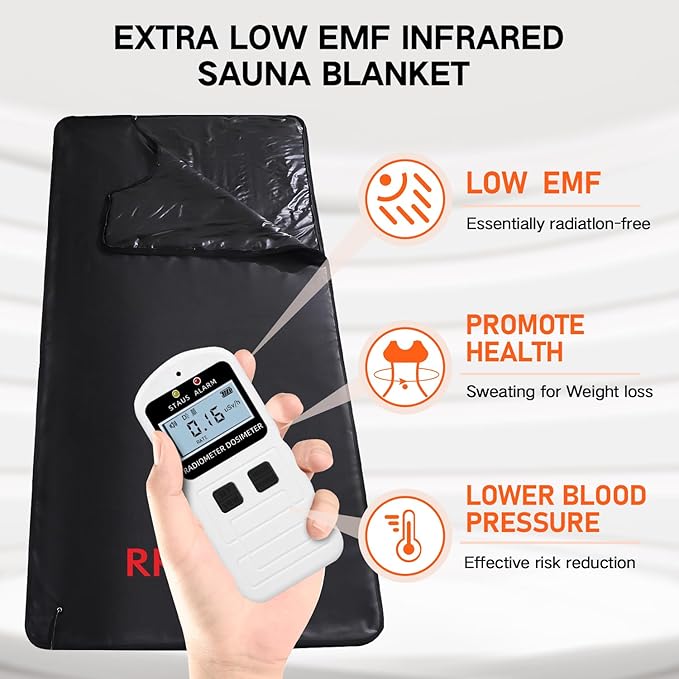 Infrared Sauna Blanket for Home, Low EMF Carbon Crystal Heating, Portable Dry Sauna Bag for Relaxation, Detoxification, 5.9ft×2.6ft, PU Sleeveless-Black
