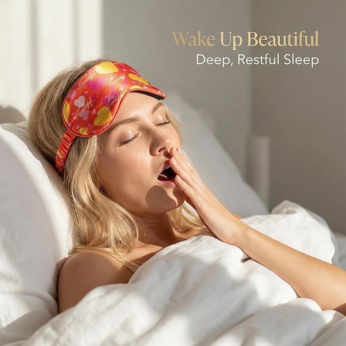 Luxury Sleep Mask – Soft, Lightweight & Ultra Comfort-Perfect for Light Blocking Wake up Radiant-Orange