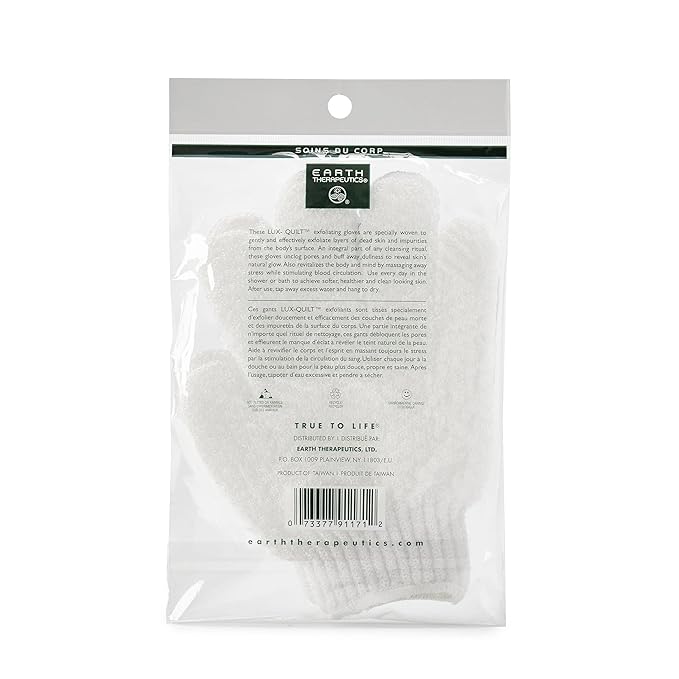 Earth Therapeutics Exfoliating Hydro Gloves - White