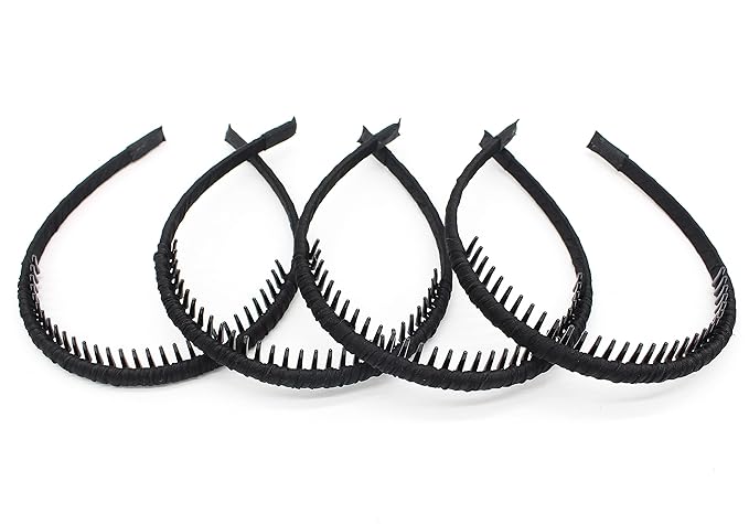 JOBAND black women's headbands fashion hair accessories tooth comb hairbands for women non slip hair hoops headband suitable for ladies and girls (Pack of 4)