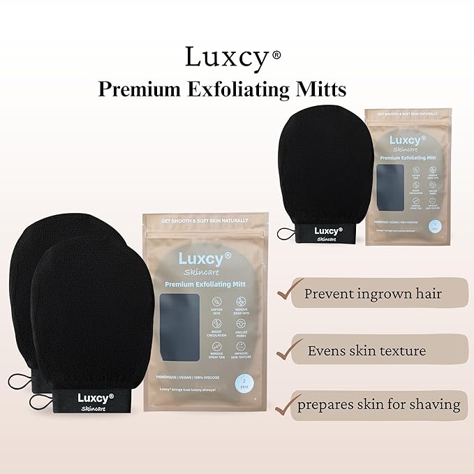 Premium Korean Exfoliating Mitt & Body Scrubber Glove, Viscose Fiber Dead Skin Remover for Smooth, Radiant Skin, Shower Skincare, Keratosis Pilaris Treatment & Self-Tan Prep (1 Pack)