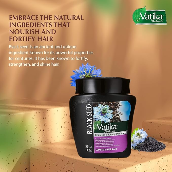 Vatika Naturals Hot Oil Hair Mask - Black Seed & Multivitamin Hair for Dry, Damaged, Nourishing & Strengthening, Deep Conditioning for Soft, Smooth Hair - 500ml
