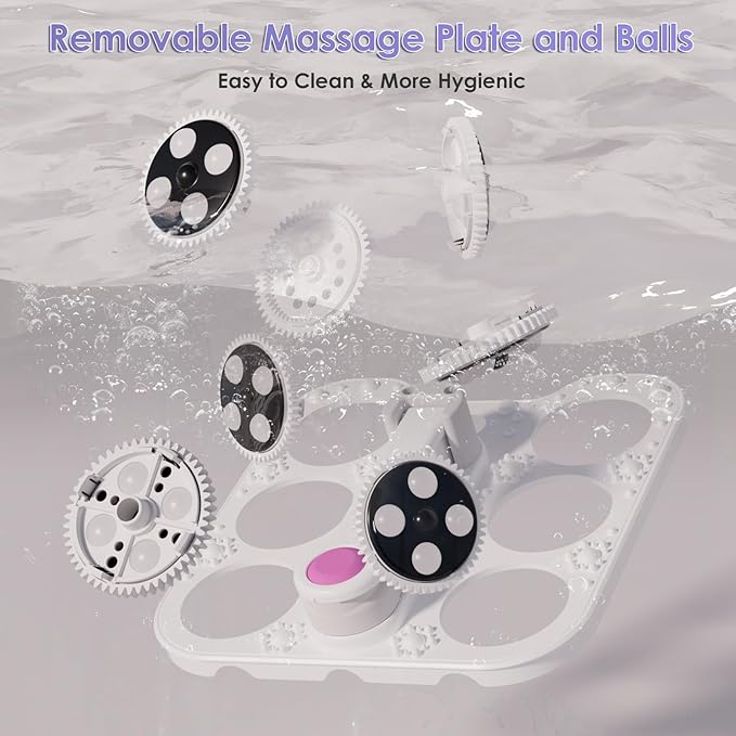 Ranjova Collapsible Foot Spa Electric Rotary Massage, Foot Bath with Remote Control, Heat, Bubble, Temp Control, and 24 Motorized Shiatsu Massage Balls, Pedicure Foot Spa Tub for Stress Relief (Black)