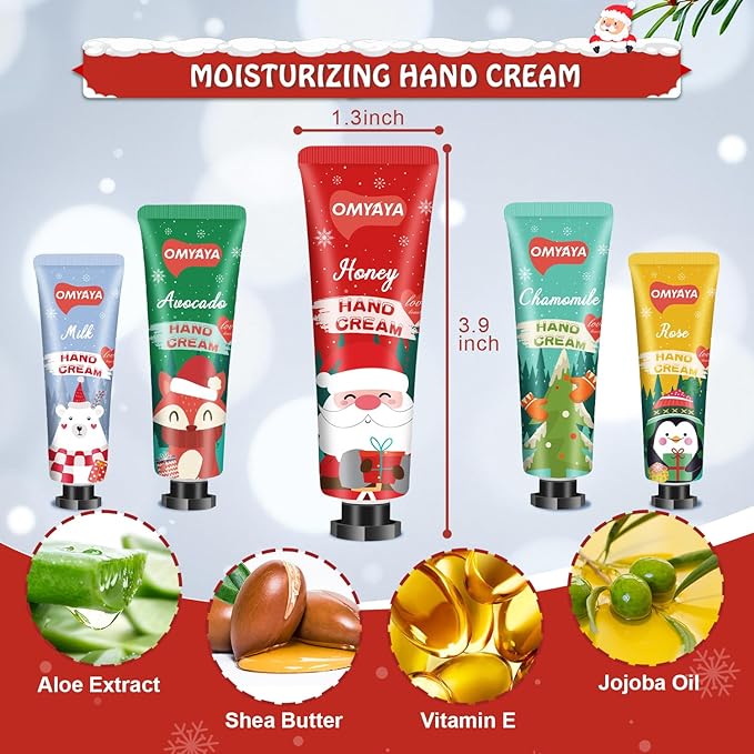 40 Pack Bulk Christmas Gifts, Mini Hand Cream Set, Bulk Christmas Gifts for Corworkers, Hand Lotion Travel Size, Stocking Stuffers for Women, Hand Creams for Dry Cracked Hands, Small Holiday Gifts