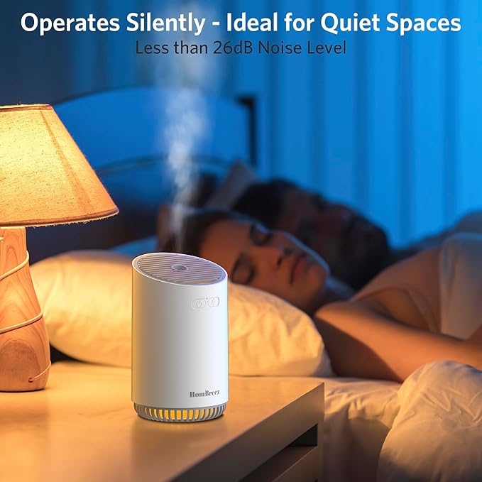 Portable Aromatherapy Diffuser 280ml, Rechargeable Essential Oil Diffuser with LED Light, Cool Mist Humidifier with 2 Mist Modes, Auto Shut-Off, Cordless Use for Home, Office, Bedroom - White