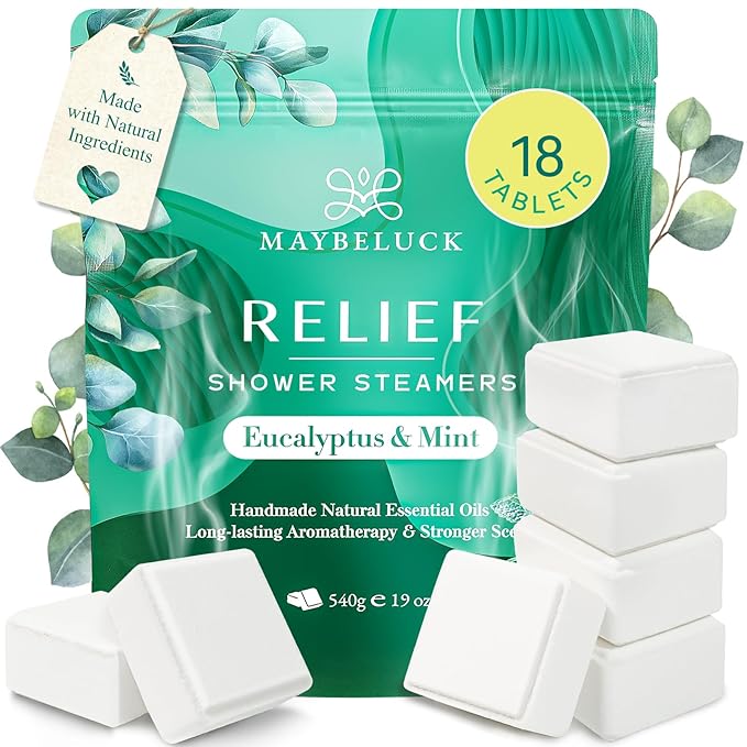 Shower Steamers Aromatherapy 18 Pack – Mothers Day Gifts, Eucalyptus for Shower, Aromatherapy Birthday Gifts for Women & Men, Stress Relief & Relaxation Self Care – Eucalyptus & Mint