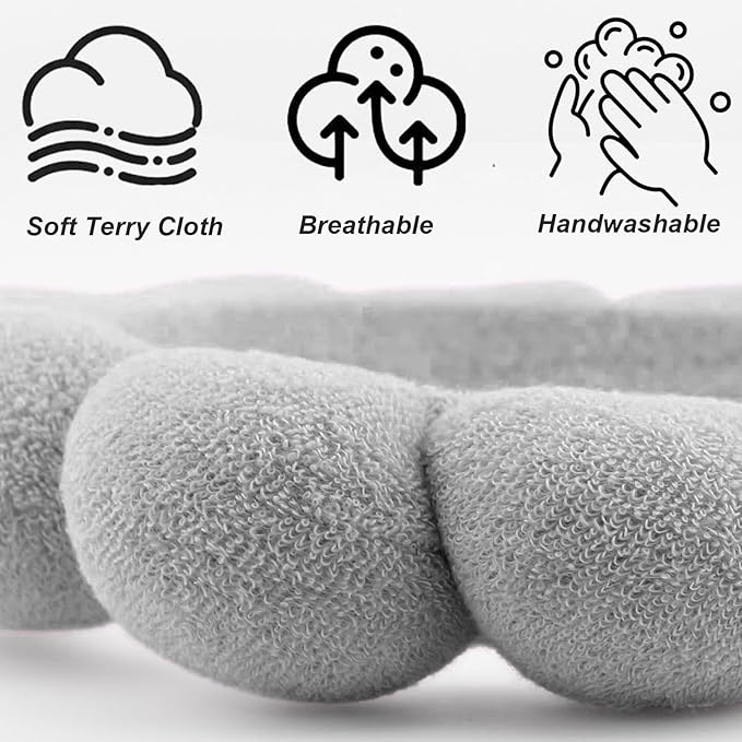 Spa Headbands for Washing Face Makeup Skin Care Women Bubble Facial Beauty Headbands Puffy Shower Towel Band Hairband