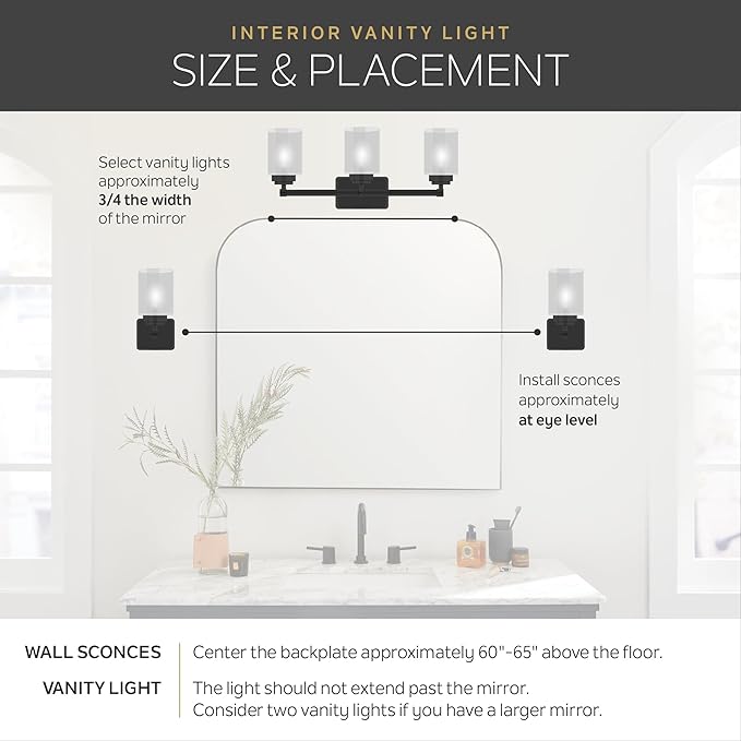 Kichler 5338TZS 30" 4-Light Bathroom Vanity Light Fixture with Satin Etched Glass, Traditional Design in Tannery Bronze for over Mirror Lighting (30" x 8" x 8")