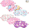 Cuffbow 6 Pack Plush Sleep Mask Set, Cute Plush Eye Masks for Sleeping, Soft Comfortable Travel Nap Blindfold, Sleepover Party Favors for Women(Unicorn,Colorful)