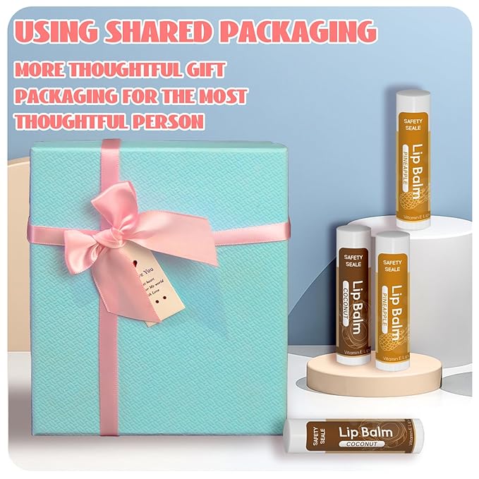 98 Pack Natural Lip Balm Bulk with Vitamin E and Coconut Oil - Moisturizing, Soothing, and Repairing Dry and Chapped Lips - 14 Flavors - Non-GMO, Valentine's Gifts