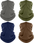 ROXUN 4 Pack Neck Gaiter, Cooling Breathable Face Mask UV Protection Scarf Hiking Bandana for Men/Women