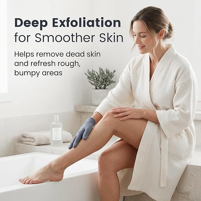 Yiclick Heavy Exfoliating Gloves 4Pcs, Exfoliating Mitts, Body Scrubber for Bath Shower Exfoliation, Body Scrub Exfoliator for Dead Skin Remover, Exfoliate Sponge Loofah Washcloth Men Women