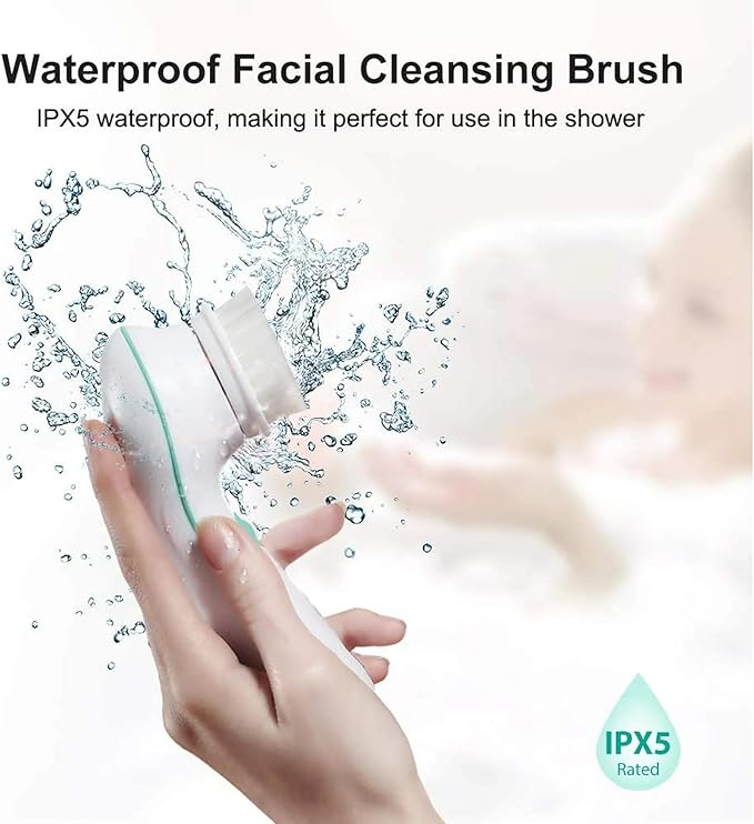 TOUCHBeauty 360° Rotating, 3 in 1 Interchangeable Facial Cleansing Brush Set with Cleansing, Exfoliating and Silicone Brush | 2-Speed, Travel Case, Cordless, Waterproof