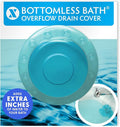 SlipX Solutions Bottomless Bath, Essential Overflow Drain Cover for Bathtub, Best Bath Accessories for Women, Adds Inches of Water to Your Tub for Deeper Soak, 4" Diameter, Aqua