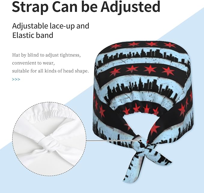 Adult Working Cap Adjustable Cleaning Work Sweatband Scrub Hat Tie Back Hats Headwear Bouffant Hat Head Headgear