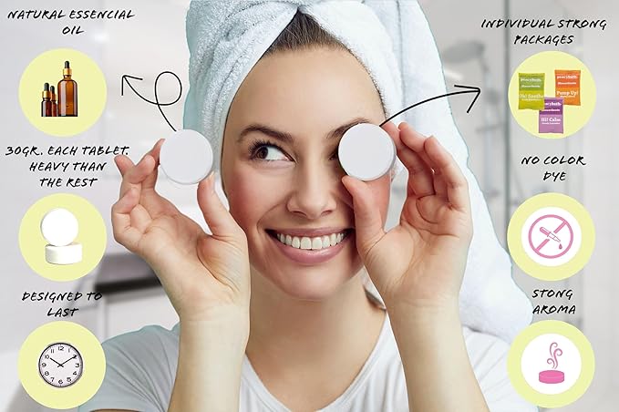 Shower Steamers Aromatherapy 24 Pack - with Essential Oils, Mothers Day Gifts for Mom, Birthday Gifts for Women, Relaxation Stress Relief Self Care – Home SPA, Teacher Appreciation Gift - Eucalyptus
