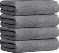 JML Bath Towels Set 4 Pack (30" x 60") - Large, Soft, Absorbent, Quick Dry Microfiber Towel for Hair Wrap, Fitness, Sports, Yoga, Swim, Pool, Grey
