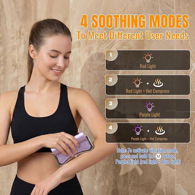 2026 New Upgrad Electric Muscle Scraper Tool for Full Body, Massage, Heated, Relaxation & Skincare, 4 Modes 3 Levels Multifunctional Gua Sha Tool Gifts for Family (Purple)