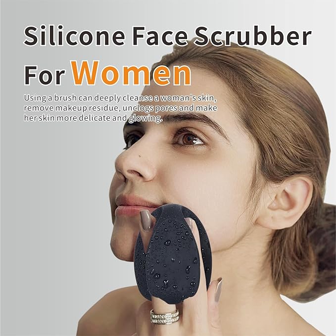 Soft Silicone Face Scrubber,Facial Cleansing Brush,Face Washing Bruhs for Deep Clean,Gently Exfoliator, Pore Cleansing, Blackhead Removing, Deep Scrubbing Brushes for All Kinds of Skins,2pack