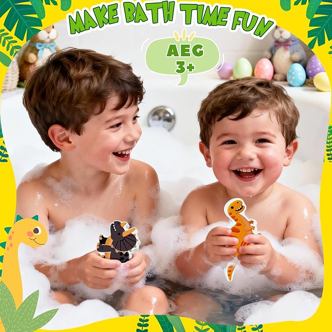 Easter Bath Bombs for Kids, Dinosaur Bath Bomb Gifts for Boys & Girls, 6 Pack Gentle& Kids Friendly Handmade Bubble Fizzies, Ideal Easter Basket Stuffers & Party Favors for Teen Children