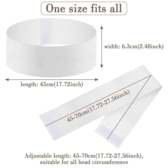 Sublaga 40 Pack Spa Headband for Women Disposable Skincare Headbands for Facials Esthetician Supplies Esthetician Headbands Stretch for Women's Hair (40 Pcs White)