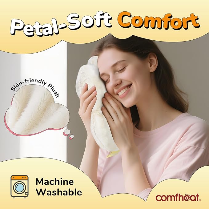 Microwave Heating Pad for Pain Relief, Moist Heat Pack Hot Compress for Period Cramps Pain, Shoulder, Muscles, Plush Heating Pad Microwavable for Girl Women Kids, with Washable Cover