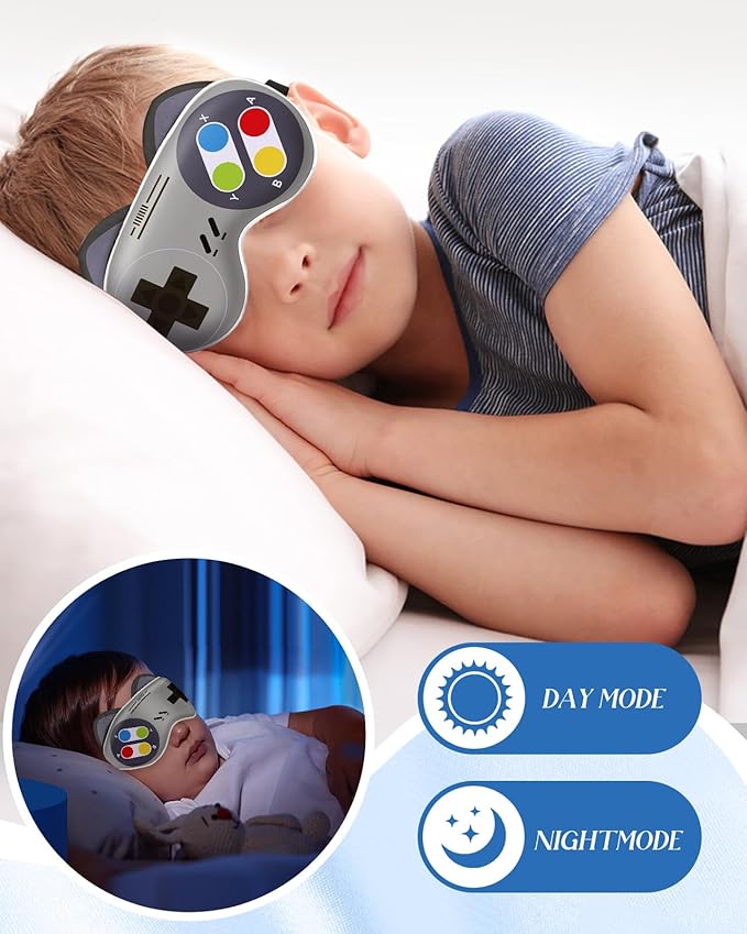 Miss Adola Sleep Mask for Kids - Valentines Gift for Kids Cute Silk Eye Cover for Sleeping Soft Kawaii Eyeshade Animal Eye Blindfold with Adjustable Strap for Boys Teens, Game