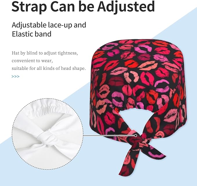 Adult Working Cap Adjustable Cleaning Work Sweatband Scrub Hat Tie Back Hats Headwear Bouffant Hat Head Headgear