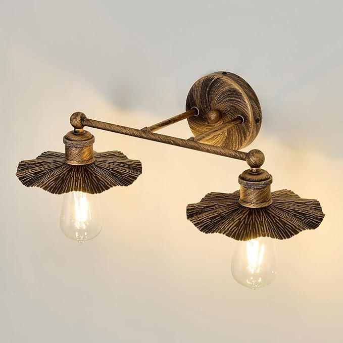ZGLAOJT 2 Light Vintage Vanity Light Oil Rubbed Bronze Bathroom Light Fixtures Over Mirror.