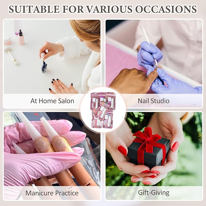 SUTOKAKA 10 Sets Disposable Manicure Prep Kit for Travel Home, Portable Basics 5 in 1 Nail Salon Pedicure Kit, Professional Nail Tools Supplies, Nail File, Mini Buffer, Wood Stick & Handle Grip Brush
