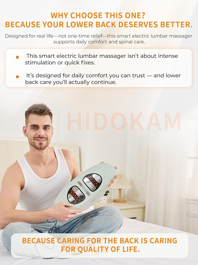 Smart Lower Back Massager with Soothing Warm Therapy & Air Traction – Spinal Decompression Device for Sciatica Relief, Lumbar Pressure & Stiffness - Ideal Gift for Parents & Loved Ones