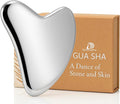 Stainless Steel Gua Sha Tool for Face & Neck – Facial Massage Tool for Lymphatic Drainage, Depuffing, Jawline Sculpting & Skincare Routine – Hygienic Metal Face Sculpting Tool