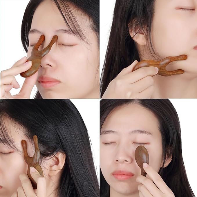 OULIGET Wood Gua Sha Massage Tools Set,Scraping Scalp Massage Comb, Wooden Gua Sha Scraping Tools,3 Pieces.