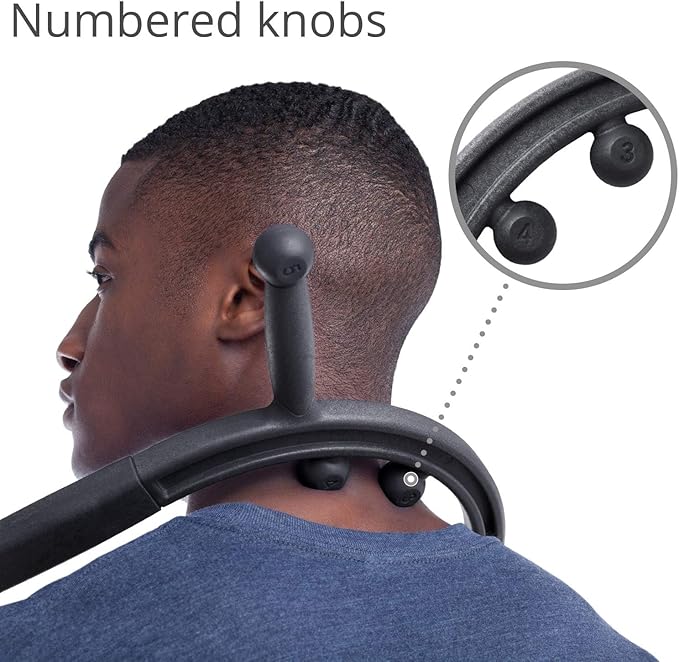 Body Back Buddy Elite Black 2.1 - Neck Massager for Pain Relief Deep Tissue - Back Therapy Tool - Therapeutic Trigger Point Hook for Muscle Knot & Myofascial Release - Shoulder Pressure Point Relief