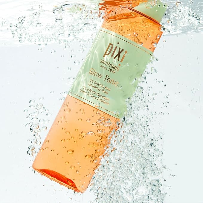 Pixi Glow Tonic Exfoliating Face Toner with 5% Glycolic Acid, Ginseng and Aloe Vera, Alcohol-Free Pore-Refining Toner for Radiant Skin, 8.5 fl oz / 250 ml