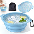 Face Ice Bath Bowl with Built-in Ice Tray, Foldable Silicone Face Bowl for Ice, Reusable Ice Facial Bowl for Puffiness Reduction, Skin Tightening, Acne Relief, Portable Spa Tool for Home, Travel