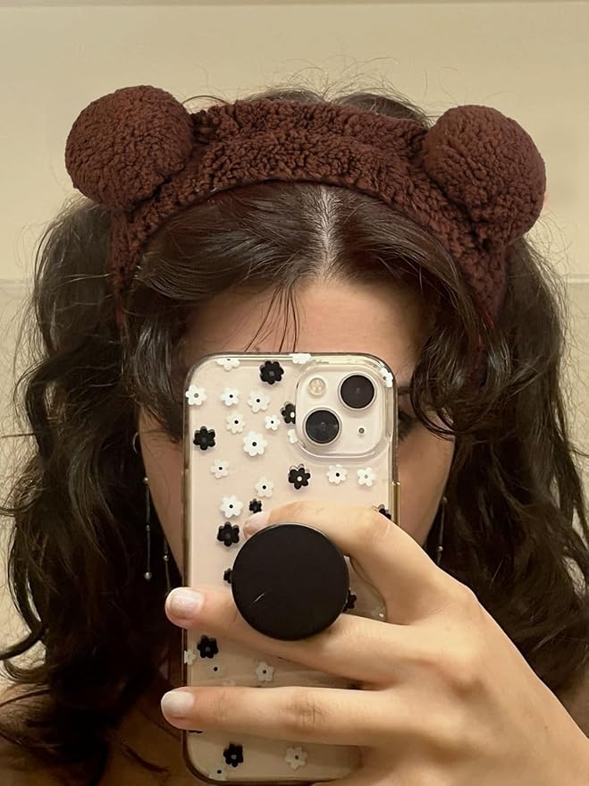 AIBFRID 6PCS Animal Ear Spa Headbands Face Wash Headband Cute Make Up Hairband Fuzzy Cat Head Band Soft Skincare Hair Accessories for Women Girls