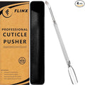 FLINX Nail Cuticle Pushers Tool with Pouch Nail Tools for Manicure & Pedicure Metal Cutіcle Pusher and Scraper Empujador de Cuticula Professional Cutіcle Tools for Nails, Naіl Pusher and Naіl Scraper