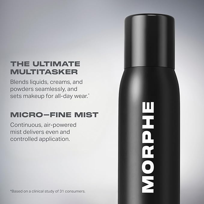 Morphe Mini Continuous Setting Mist - Micro-Fine, Travel Size Makeup Setting Spray with a Natural Radiant Finish - Helps Makeup Resist Caking or Fading & Increases Wear of Foundation (1.3 oz)
