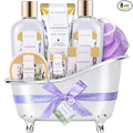 spa luxetique Spa Gifts for Women, Gift Basket, 8 Pcs Lavender Bath Sets with Bubble Bath, Lotion Sets, Birthday Anniversary Gifts for Her, Self Care Kit, Mothers Day Gift for Mom