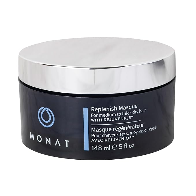 MONAT Replenish™ Masque Infused with Rejuveniqe® - Hair Masque that Deeply Condition Medium to Thick Hair. Hydrating Hair Mask w/Pea Extract & Vegan UV Protectant - Net Wt. 148 ml ℮ 5.0 fl. oz.