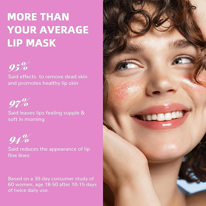 ANRCOLLECT Lip Scrub & Lip Mask - Overnight Treatment Lip Care Kits with 2 Lip Exfoliator & 2 Sleeping Lip Balm, Intense Hydration Lip Set for Dry Chapped Cracked Lips, Exfoliate & Moisturize (4 Pack)