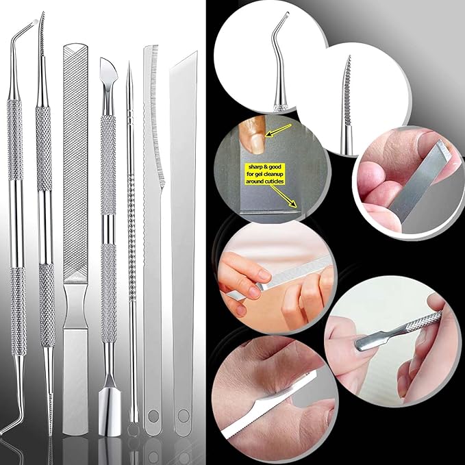 10-Pack Ingrown Toenail Tools Stainless Steel Foot Nail Tools, Heavy Duty Sharp Toenail Clippers, Clippers Set for Thick Nails and Ingrown Toenail(Blue)