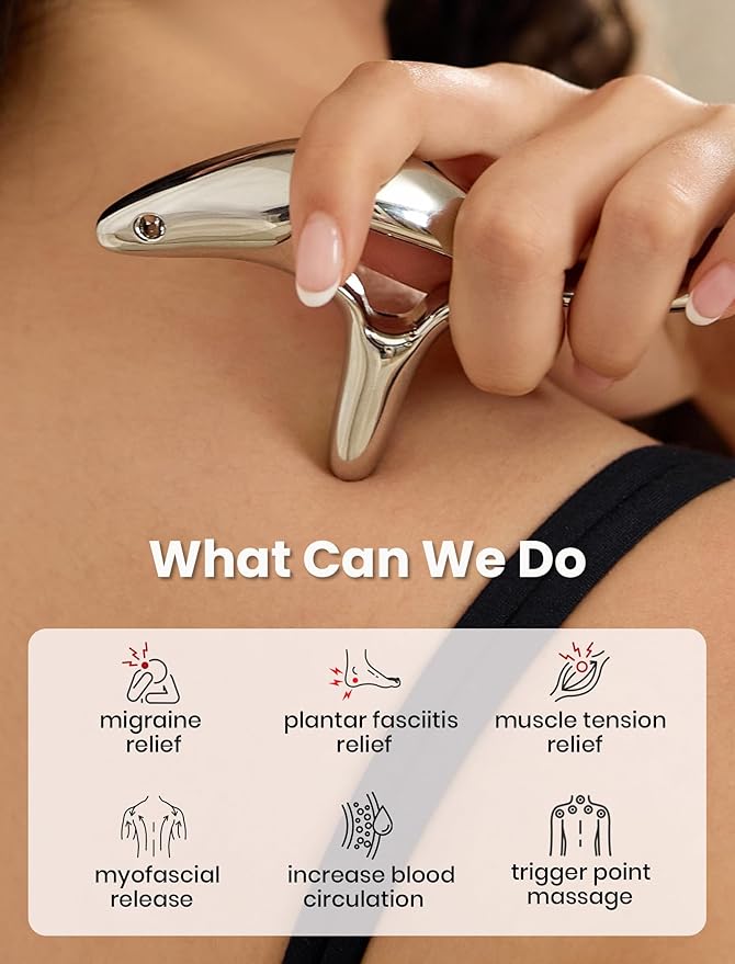 lifechill Trigger Point Massage Tool for Deep Tissue Massage & Gua Sha, HSA Muscle Scraper Tool for Full Body Pain Relief, FSA Eligible Items Thumb Saver Acupressure Tool, Mothers Day Gifts for Women